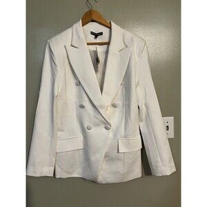 Attitude Unknown Off White Double Breasted Blazer  Office Formal L NWT